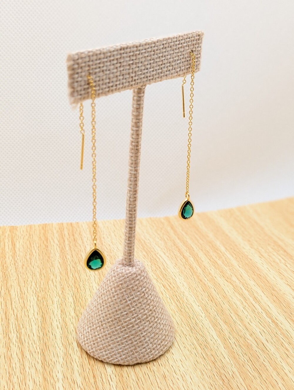 Emerald Drop Earrings - Picture 2 of 6